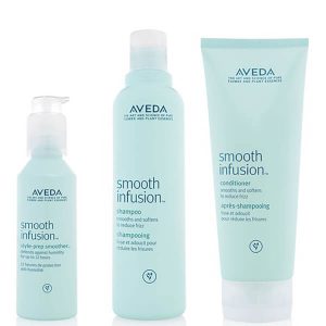 Trío Aveda Smooth Infusion - Champú, Acondicionador Y Crema Suavizante Style Prep